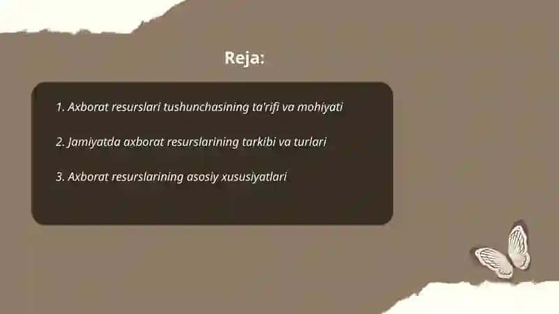 Axborat Resurslari va Kontsepsiyasi 2
