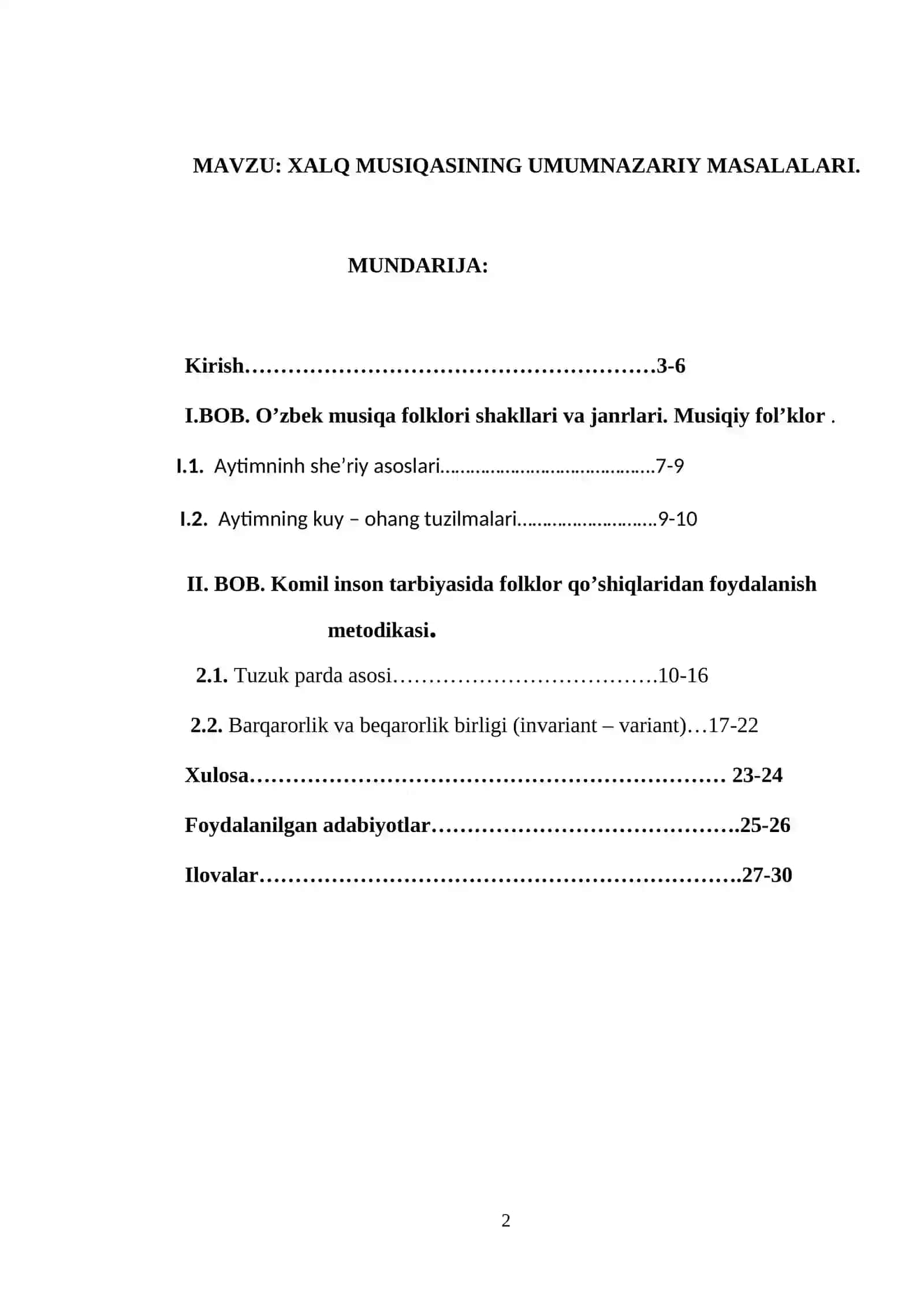 XALQ MUSIQASINING UMUMNAZARIY MASALALARI 2
