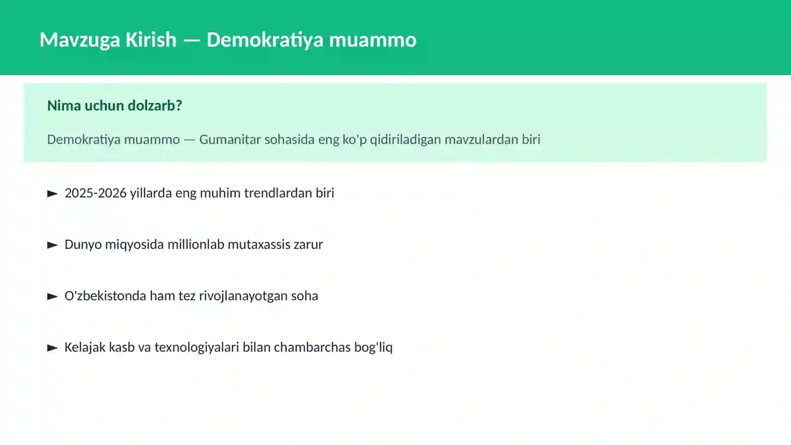 Demokratiya muammo 2