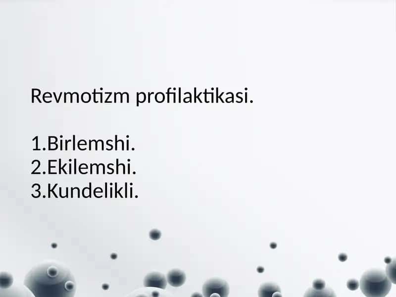 Revmotizmde birlemshi ham ekilemshi profilaktika va ilajlar 2