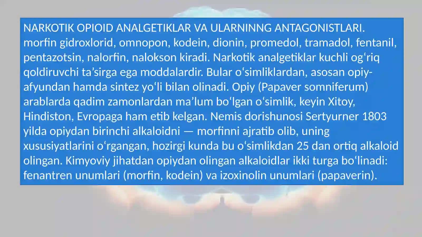 NARKOTIK VA NONARKOTIK ANALGETIKLAR 2