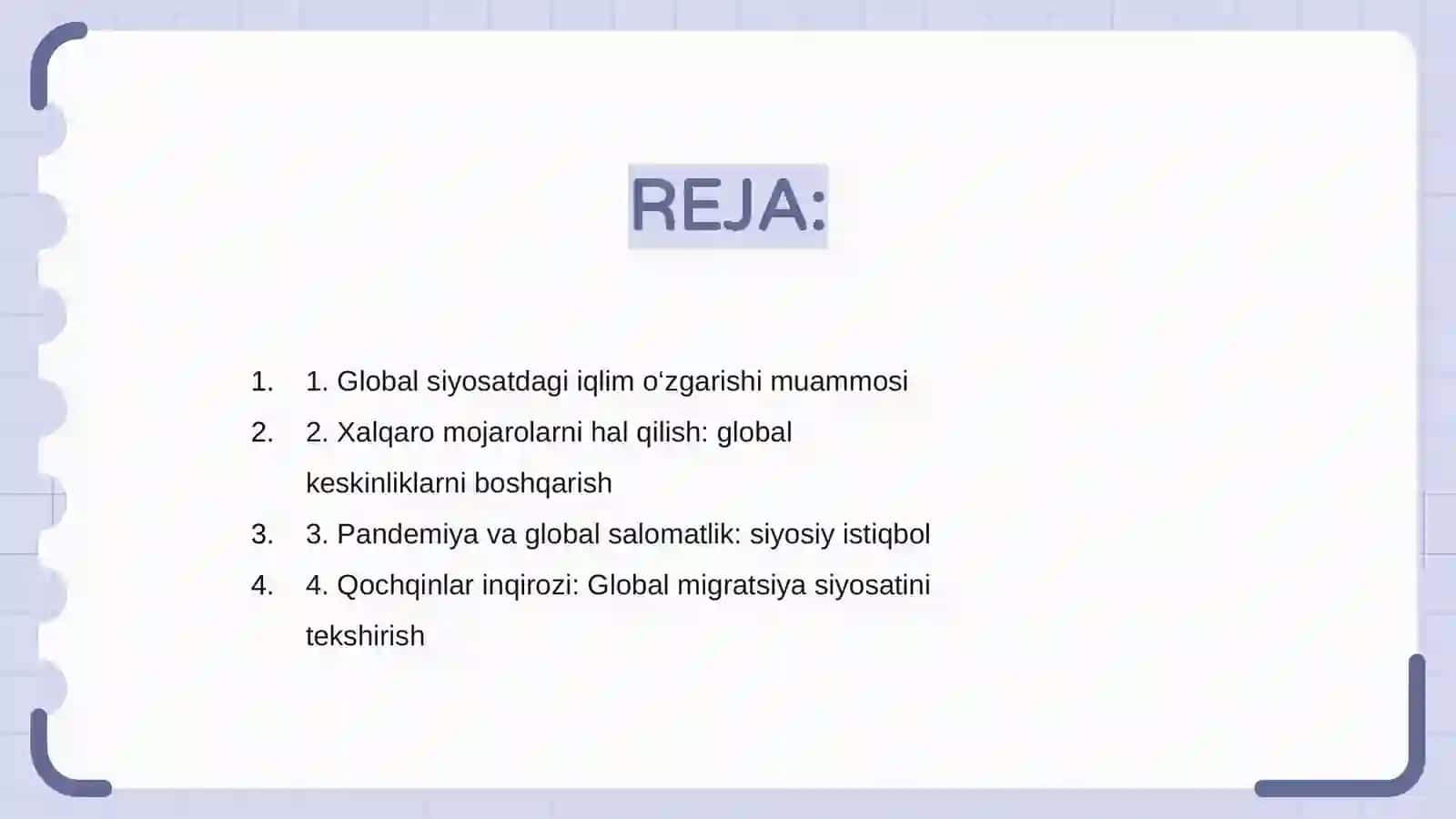 Jahon siyosati global muammolari 2
