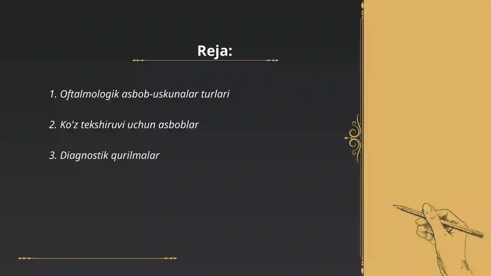 Oftalmologik uskuna va qurilmalar haqida tushuncha 2