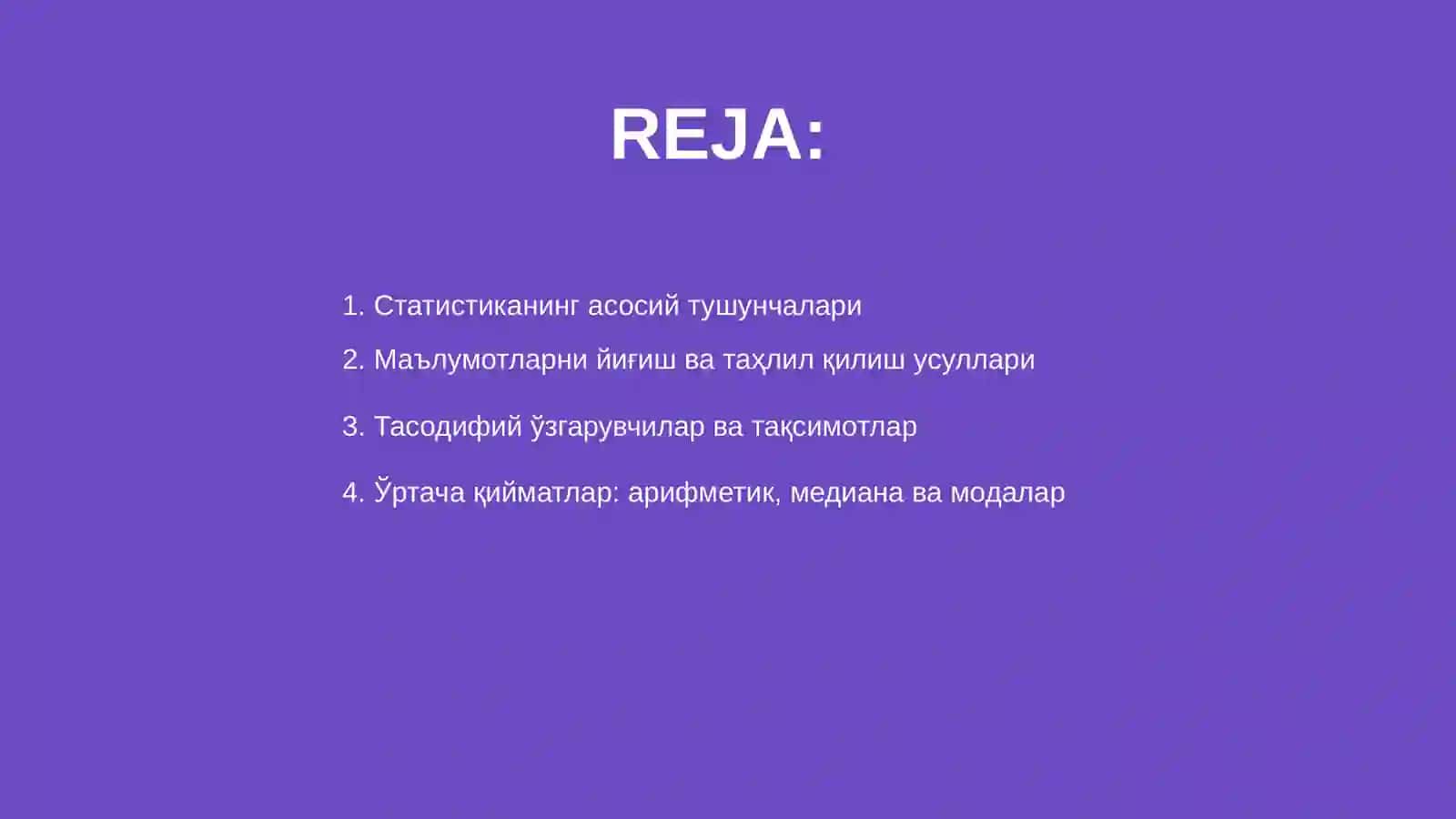 Статистика фанига кириш 2