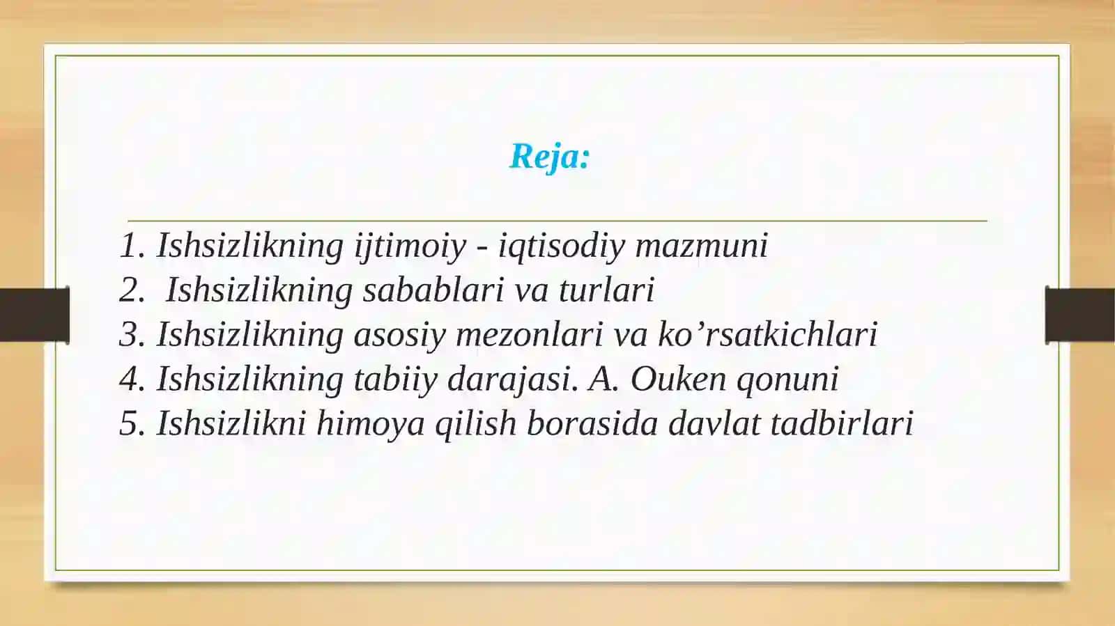 TABIY ISHSIZLIK NAZARYASI 2