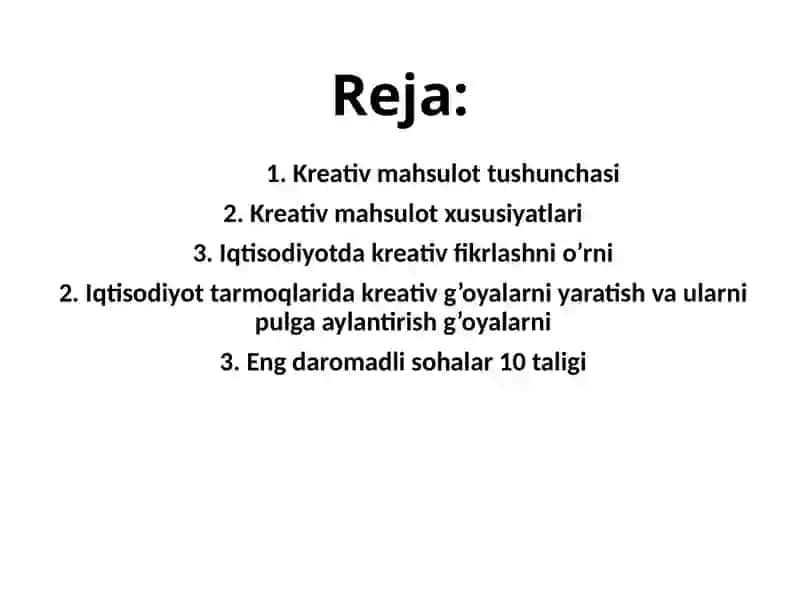 Kreativ iqtisodiyot 2