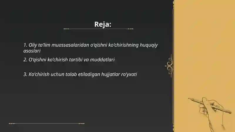 Oliy taʼlim muassasalaridan oʻqishni koʻchirish 2
