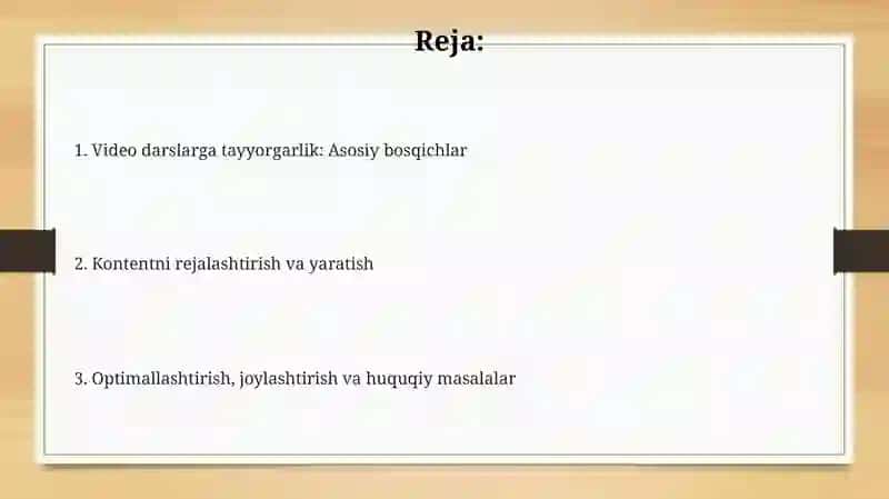 Videodarslar tayyorlash 2