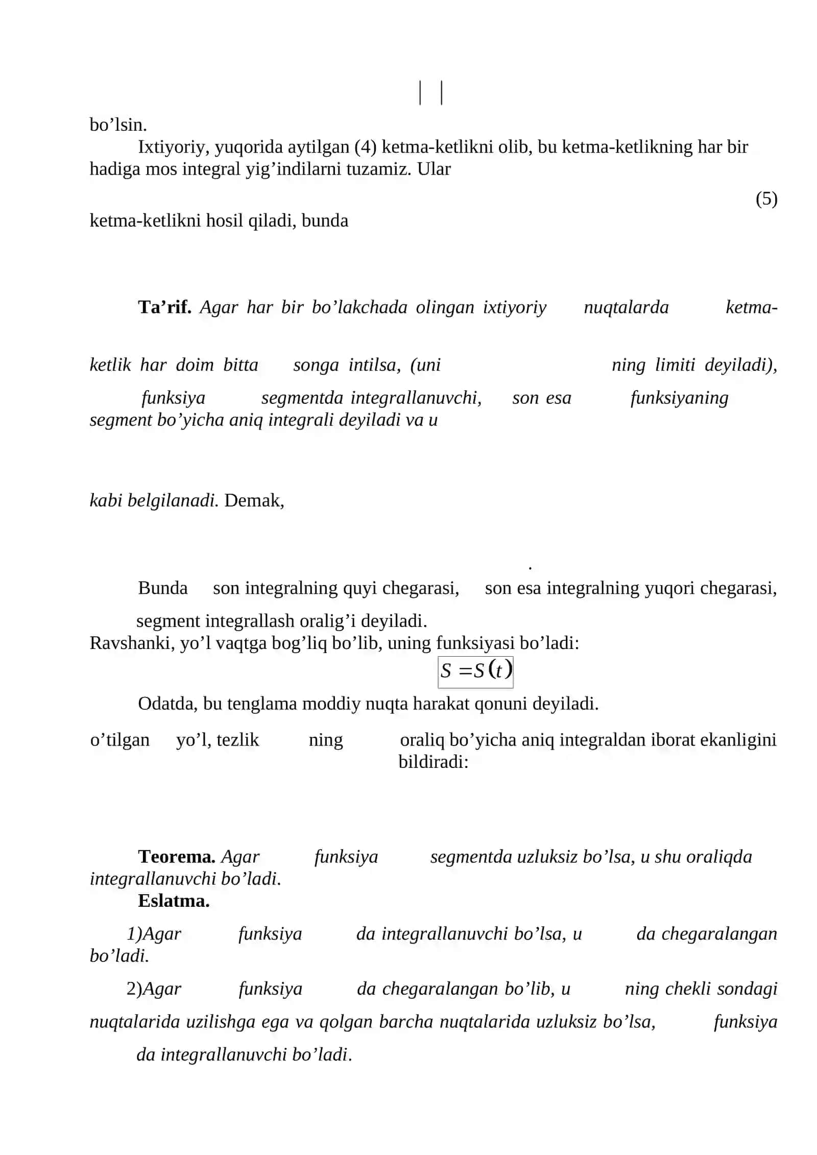 Aniq integralning geometrik va fizik ma’nosi 2