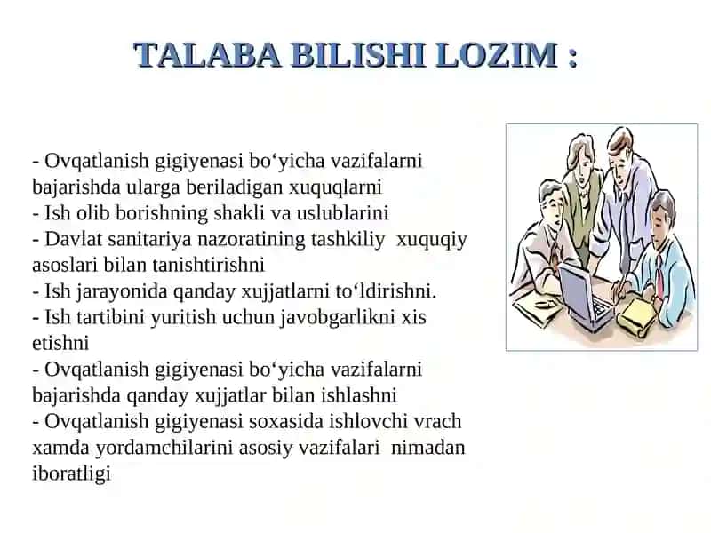 Ovqatlanish gigiyenasi bo‘limi 2