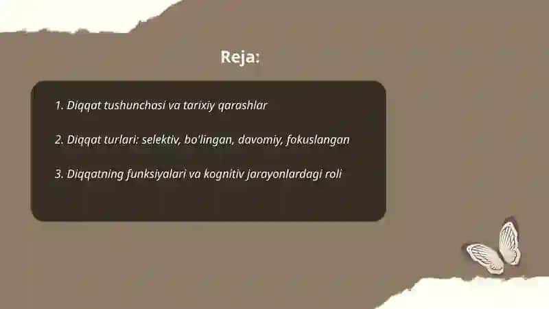 Diqqat haqida tushuncha va uning nerv fizialogik asosi 2