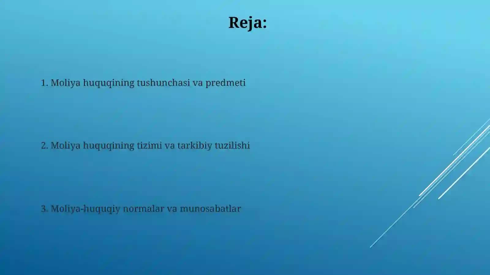 Moliya Huquqi Tushunchasi va Predmeti 2