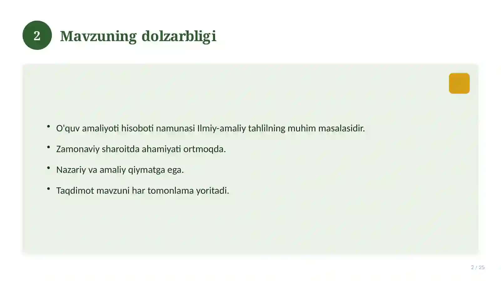 O'quv amaliyoti hisoboti namunasi 2