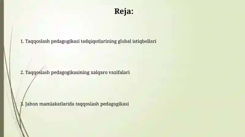 Taqqoslash pedagogikasi 2
