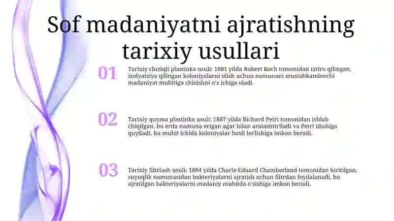 Sof Kultura Ajratib Olish Usullari 2
