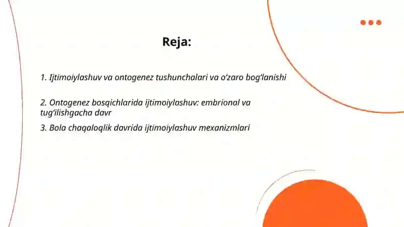 Ijtimoiylashuv va Ontogenez 2
