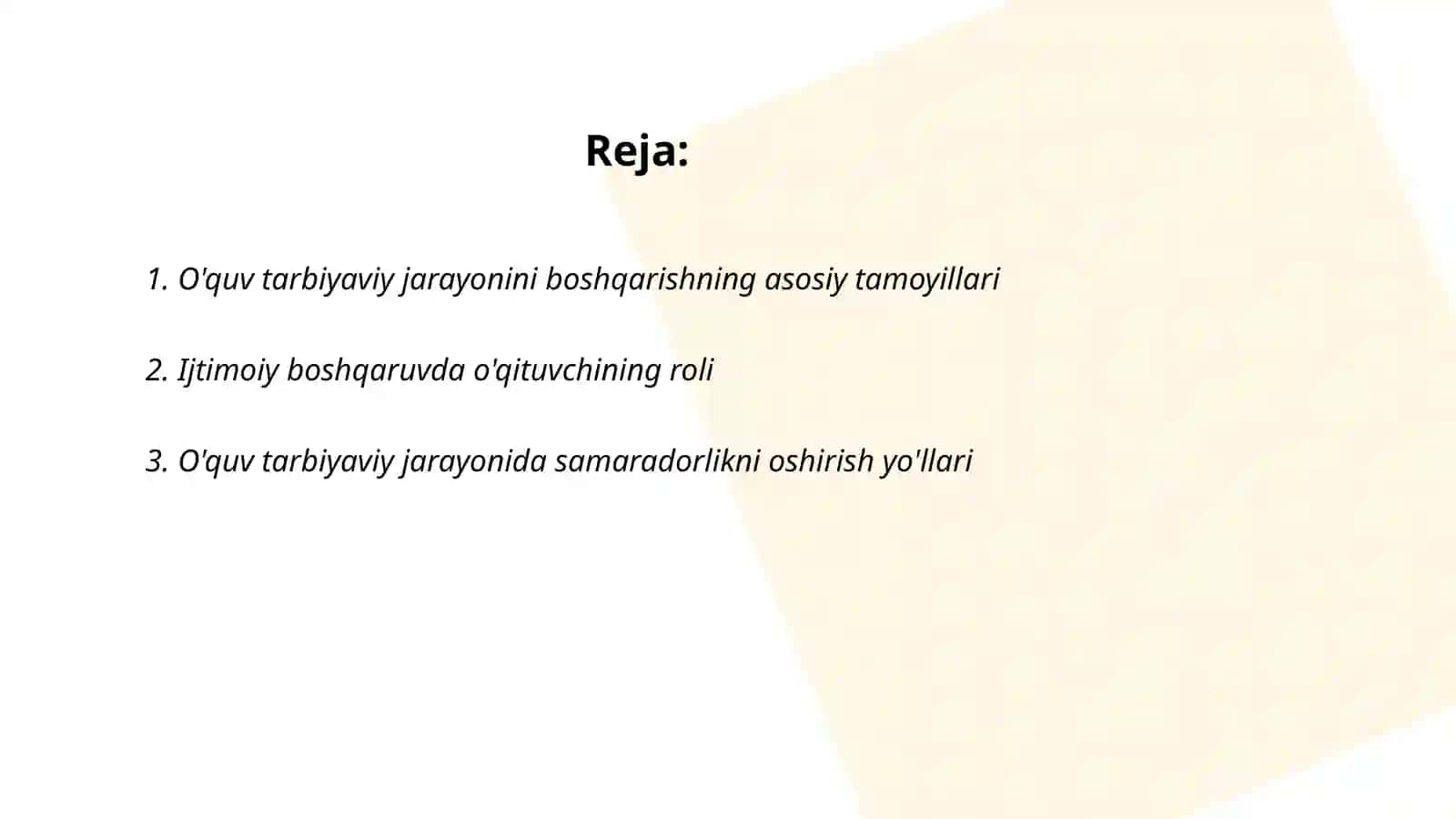 O'quv tarbiyaviy jarayonini boshqarish 2