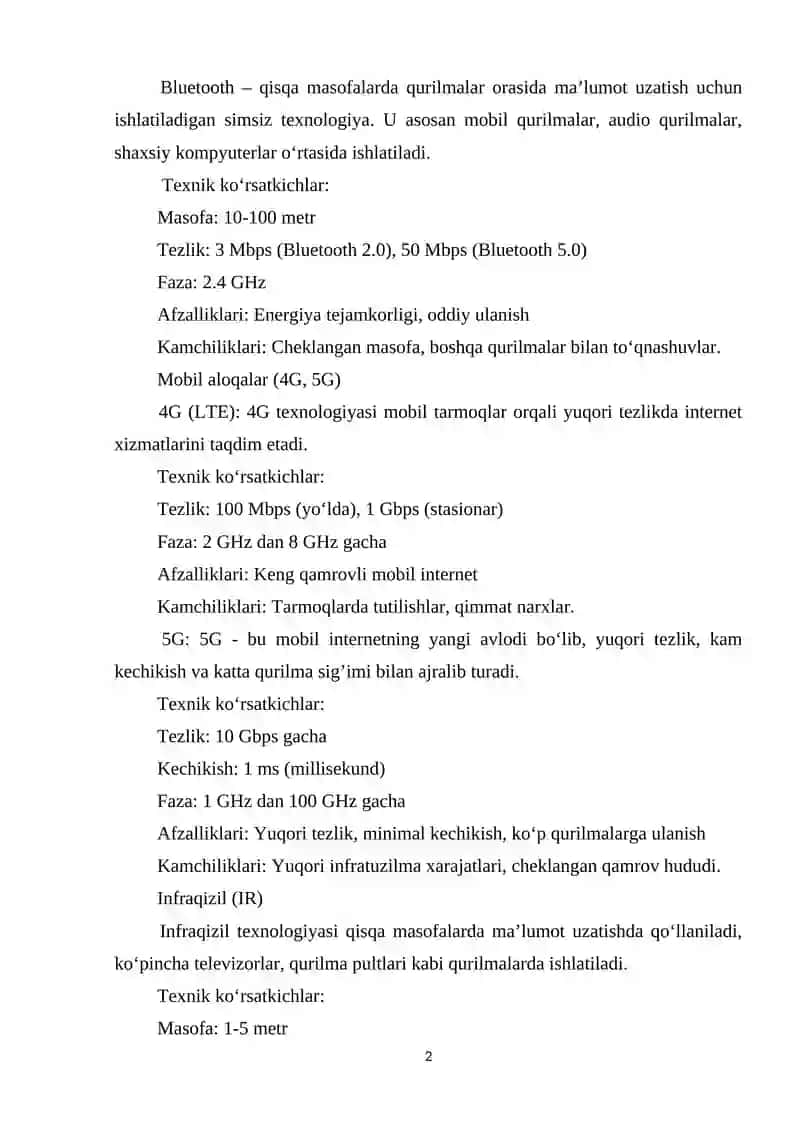 O‘RNATILGAN TIZIMLARDA Wi-Fi TEXNOLOGIYASI 2