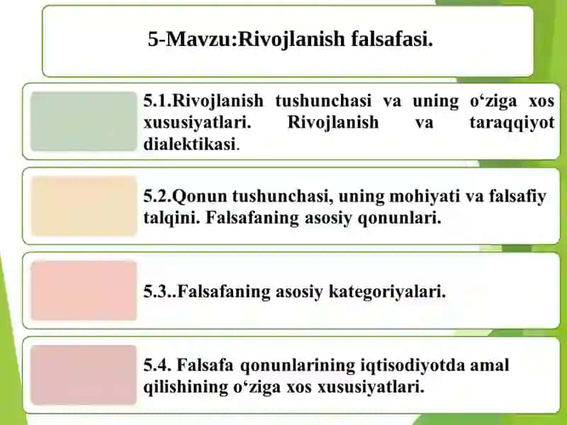 Rivojlanish falsafasi 2
