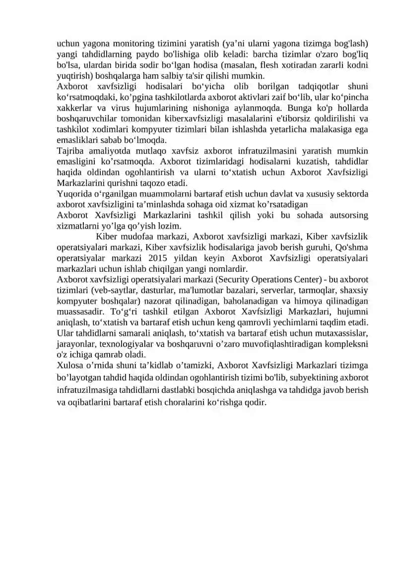 Axborot xavfsizligi makrazlari 2