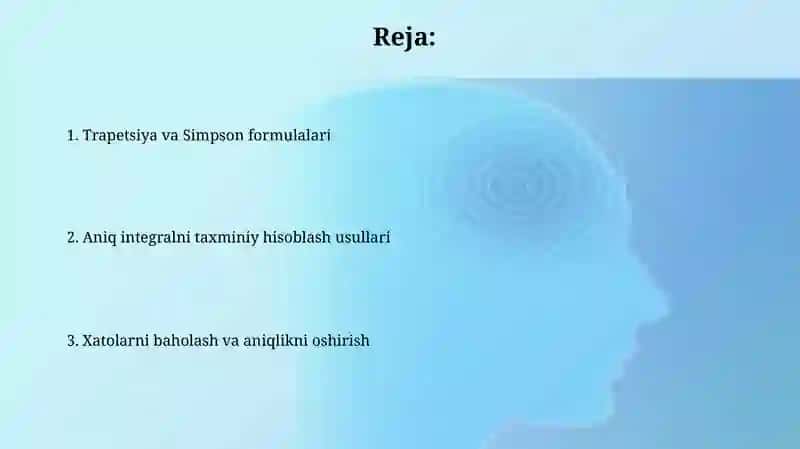 Aniq integralni taqribiy hisoblash 2