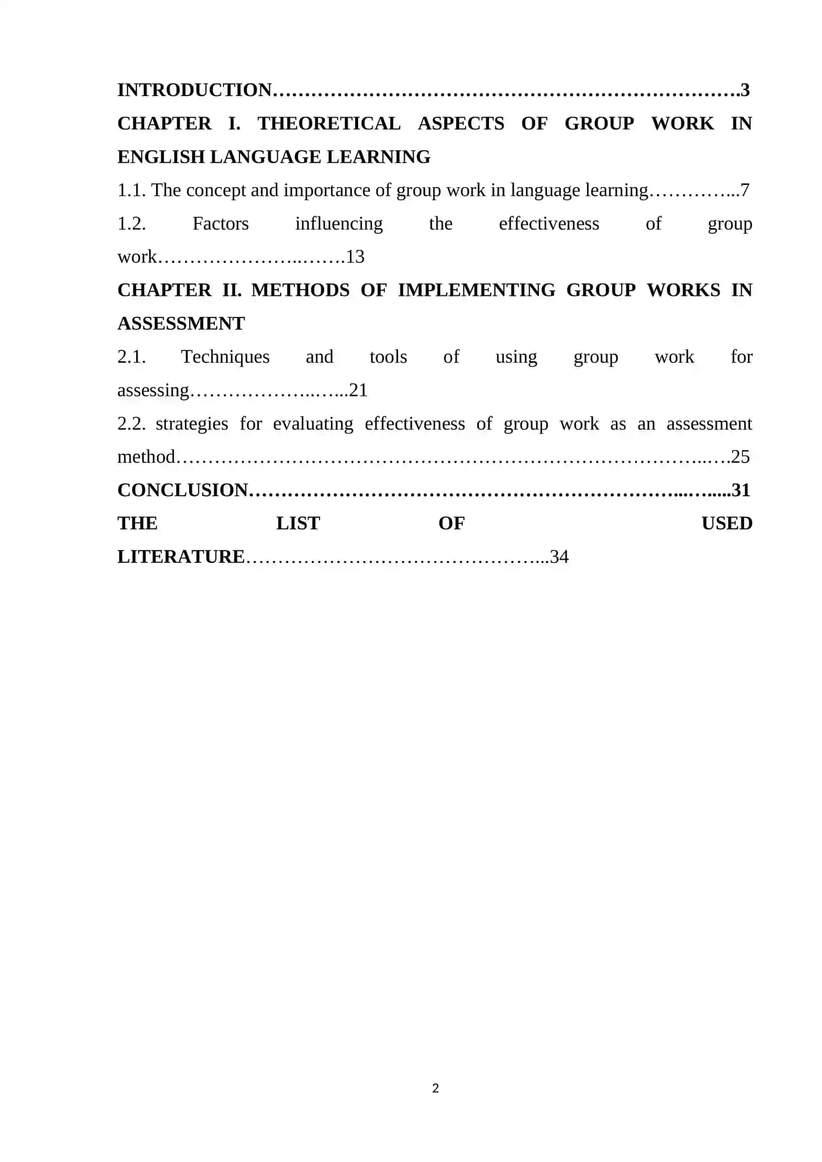 Mavzu: The effectiveness of group work as an assessment method in English language learning 2