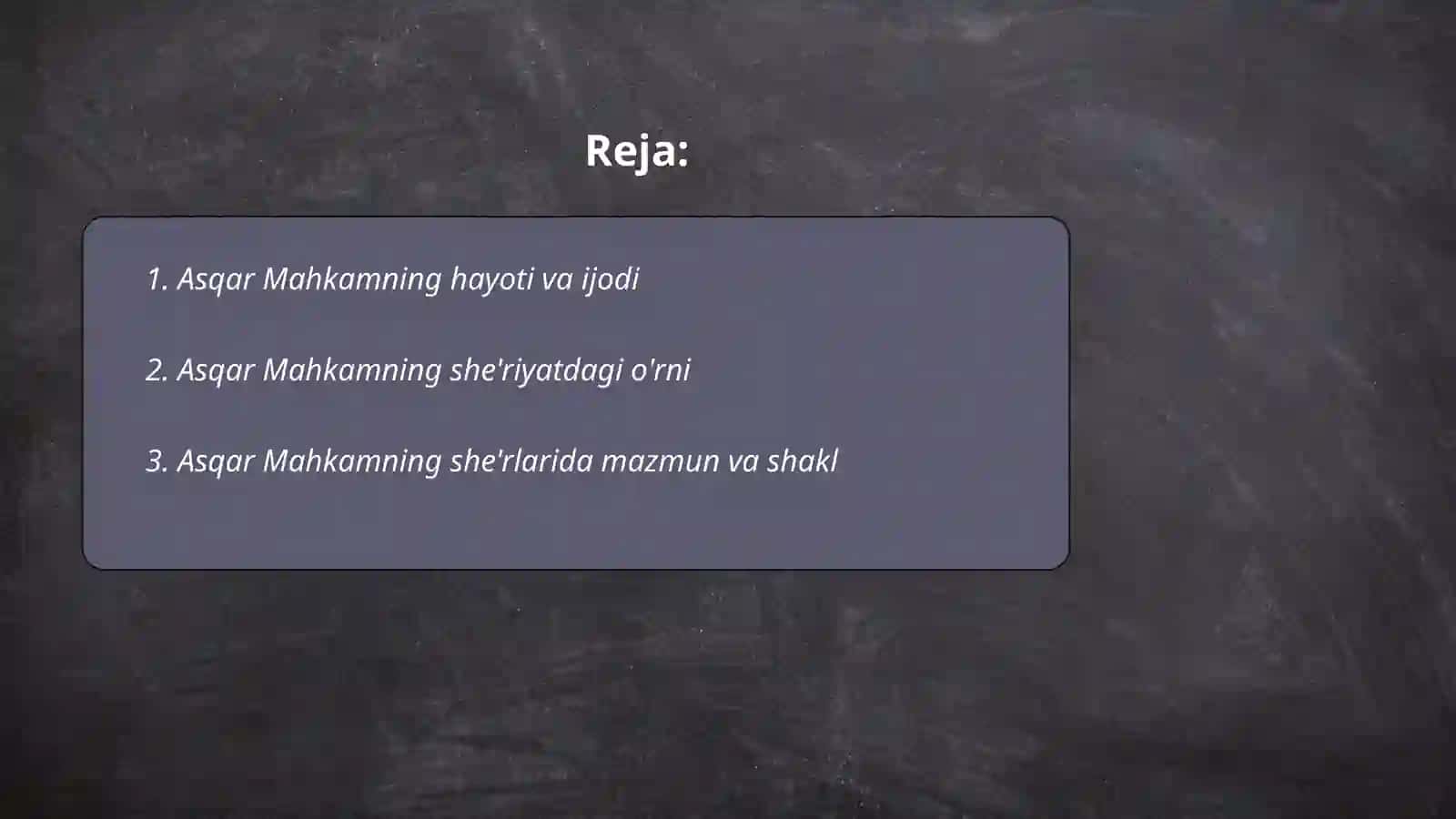 Asqar Mahkamning sheriyatga qòshgan hissasi 2