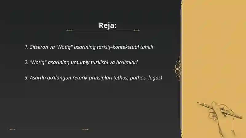 Sitseronning "Notiq" asarini oʻqib oʻrganish 2