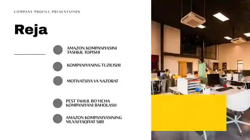 Amazon kompaniyasi menejmenti haqida prezentatsiya 2