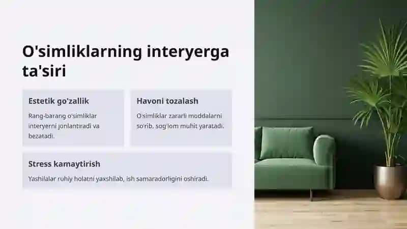 INTERYERDA O'SIMLIKLAR DUNYOSI 2