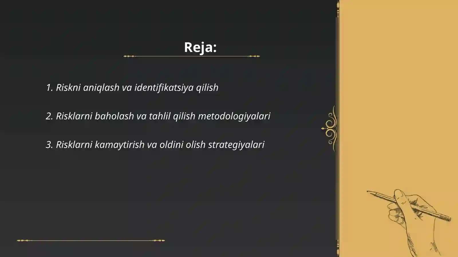 Riskni boshqarish 2