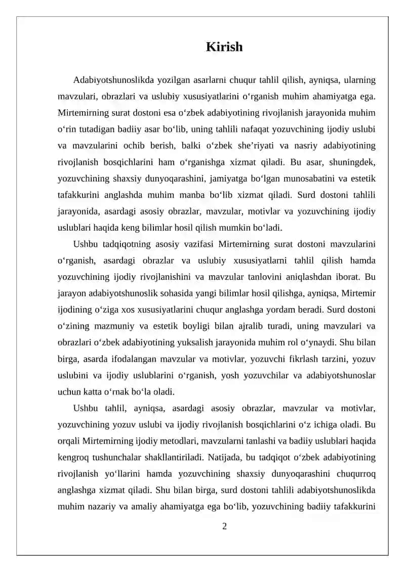 Mirtemirning surat dostoni tahlili 2