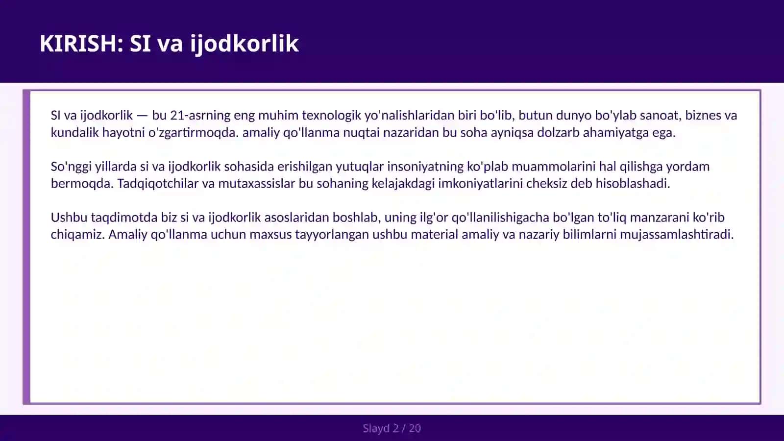 SI VA IJODKORLIK 2