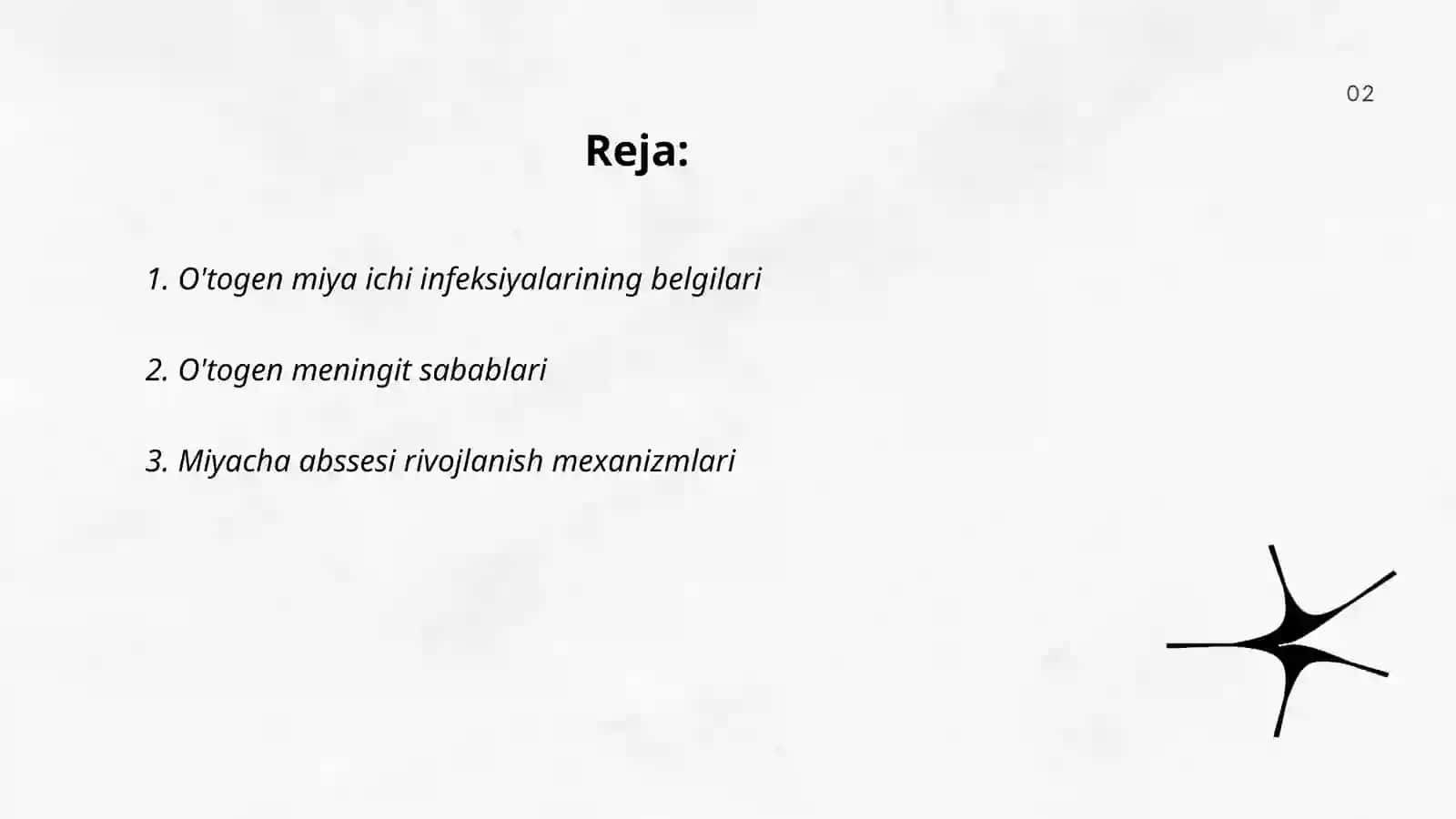 O'togen miya ichi asoratlari(otogen miningit,miyacha abssesi) 2