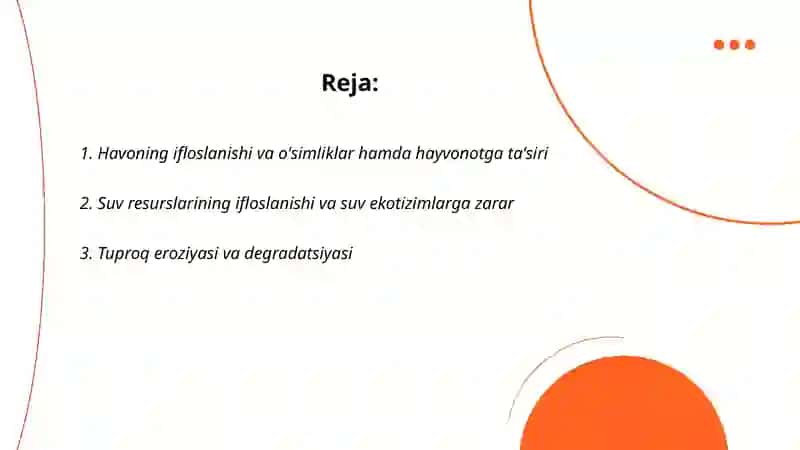 Ekalogiyaning tabiatga zaratlari 2