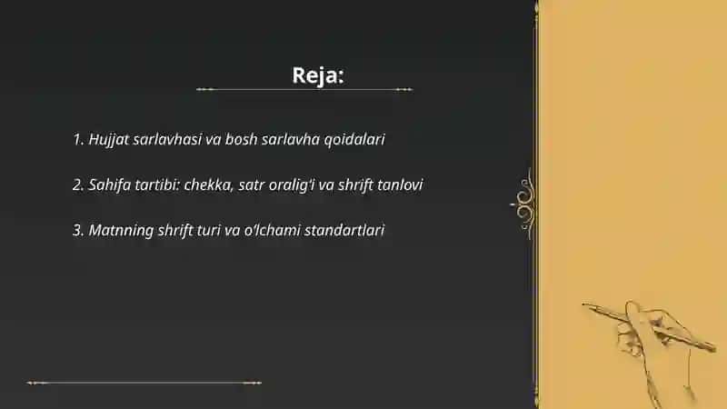 Shaxsiy ish qogʻozlari uslubi 2