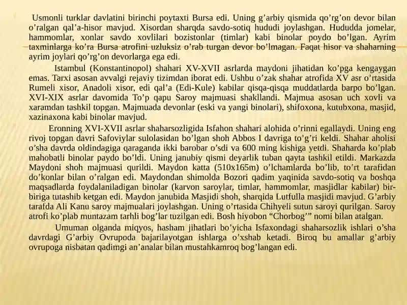 XVI-XVII asrlar shaharsozligi 2