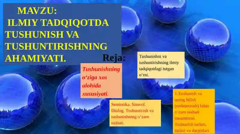 ILMIY TADQIQOTDA TUSHUNISH VATUSHUNTIRISHNINGAHAMIYATI 2