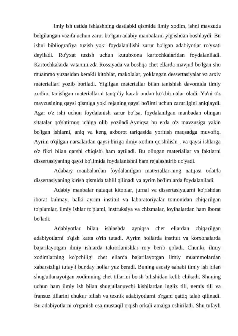 ILMIY ADABIYOTLARNI O'QISH QOIDALARI VA KITOB BILAN ISHLASH 2
