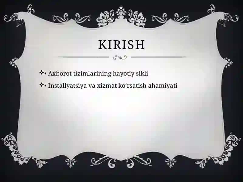 Installyatsiya va hujjatlashtirish 2