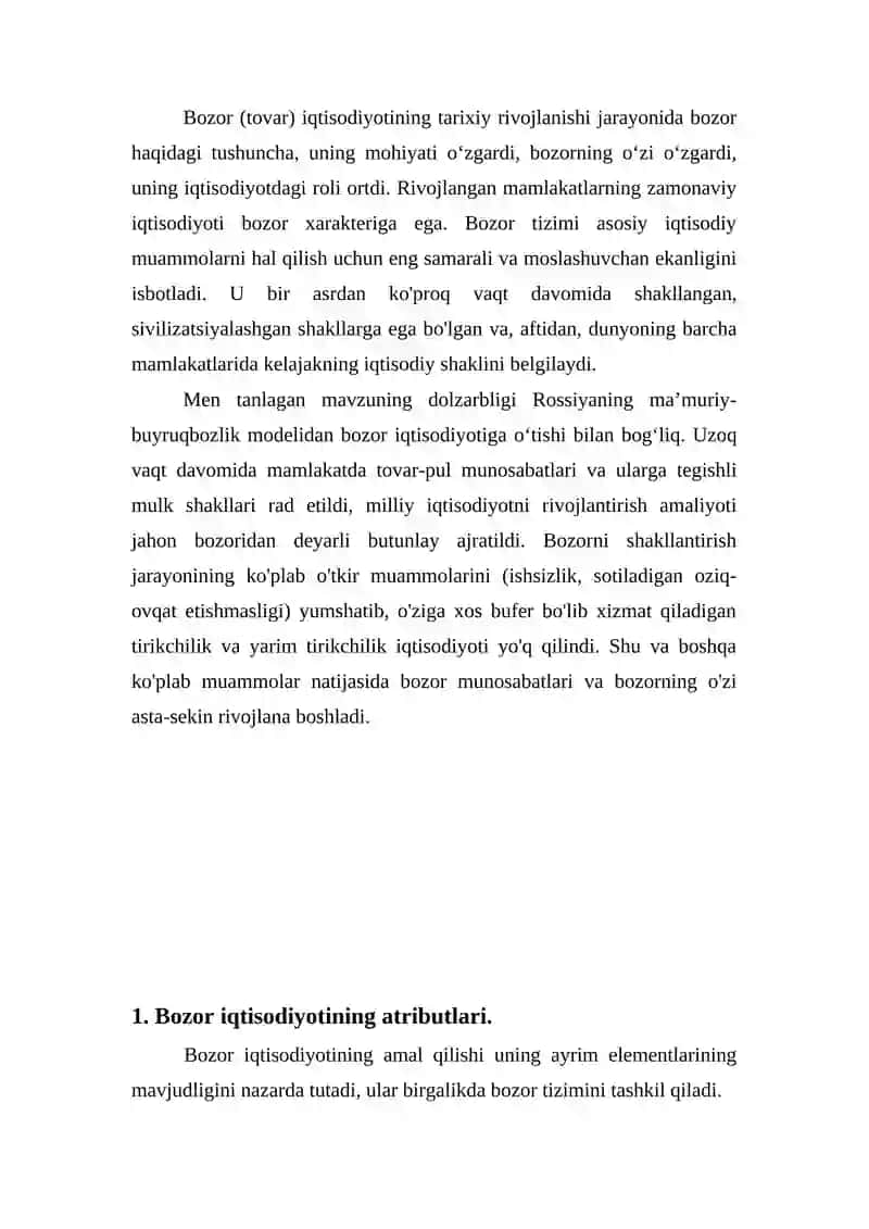 Bozor iqtisodiyoti modeli 2