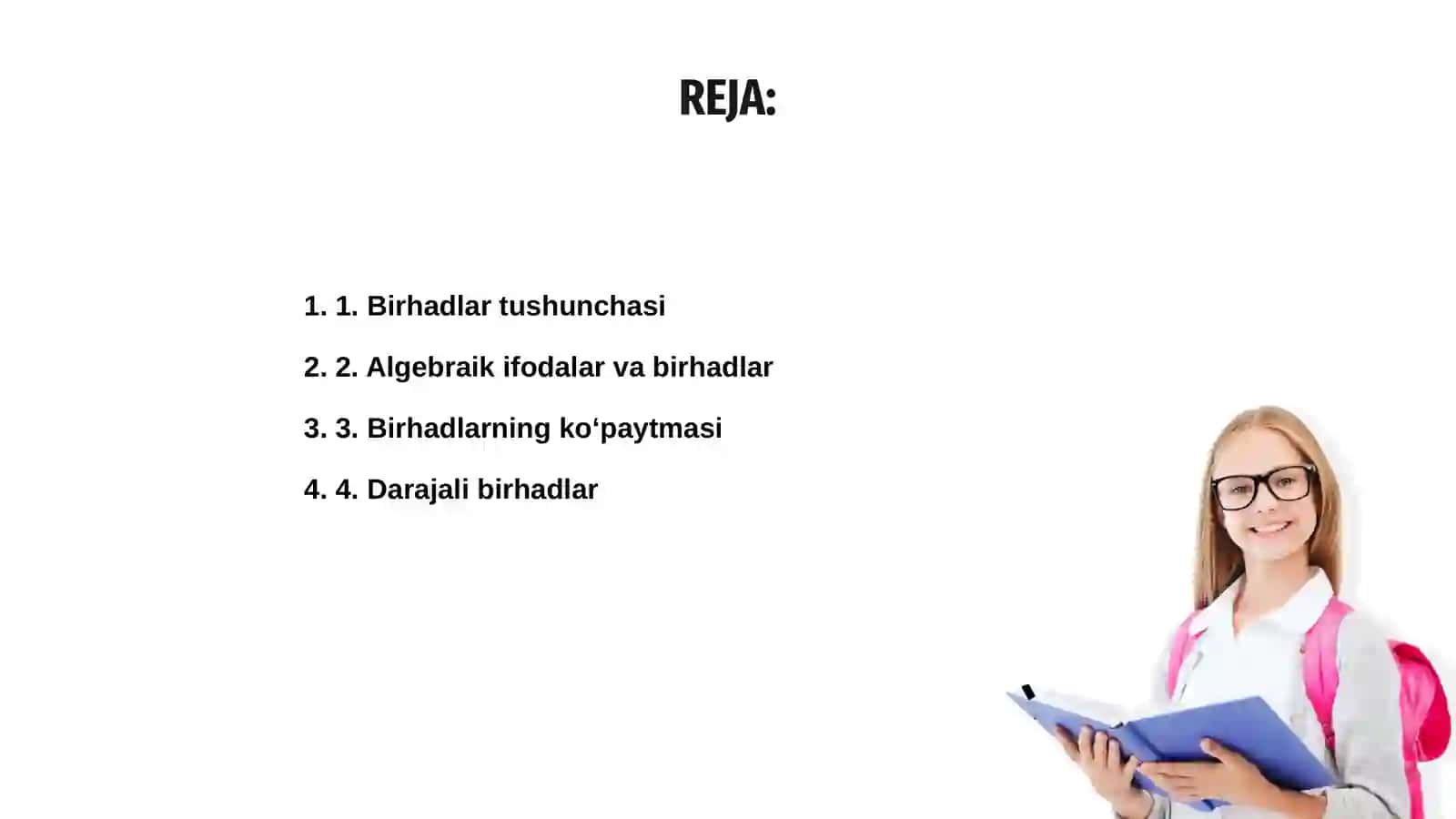 7-sinif matematikada birhadlar va koʻchalar mavzusi 2
