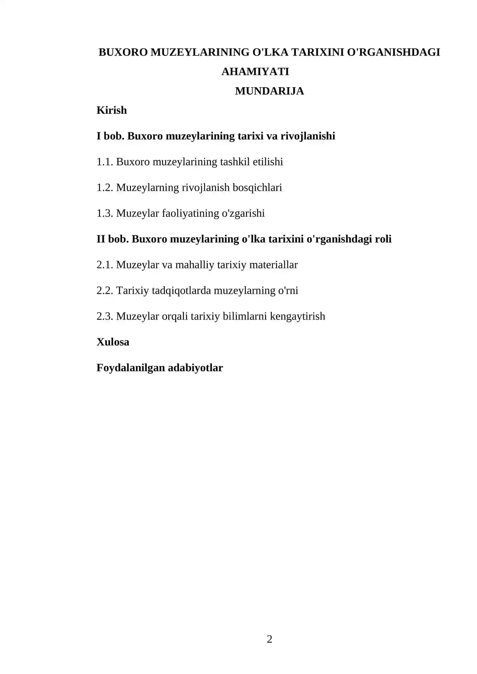 Buxoro muzeylarining o'lka tarixini o'rganishdagi ahamiyati 2