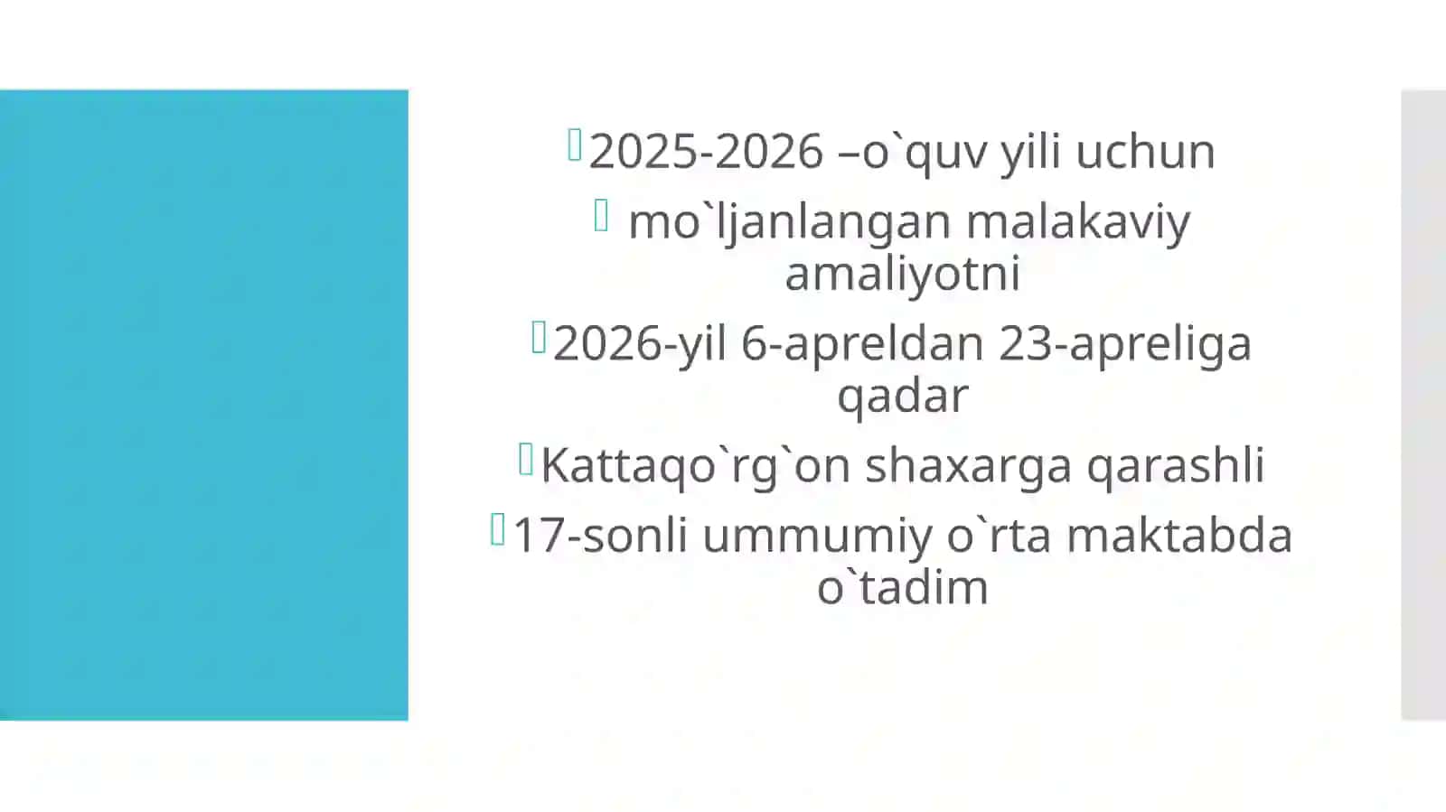Matimatika yo'nalishida malakaviy amaliyot ta'limi 2