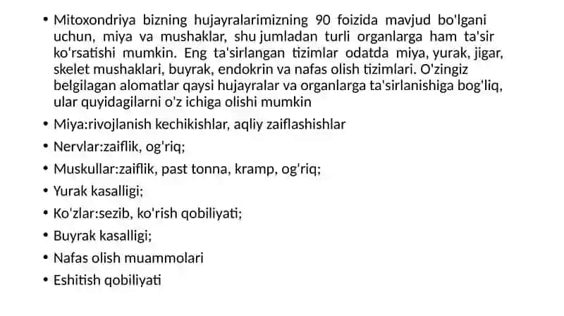 Mitoxondrialkasalliklar 2