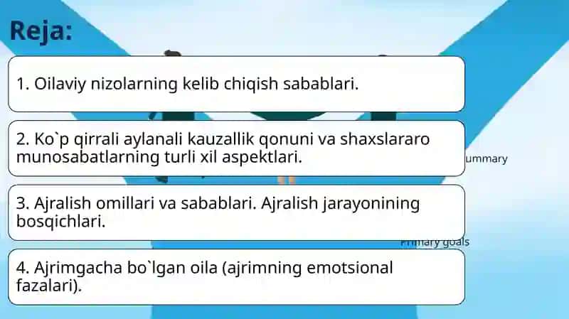 Oilaviy nizolar,ajralish, uning sabab va oqibatlari 2