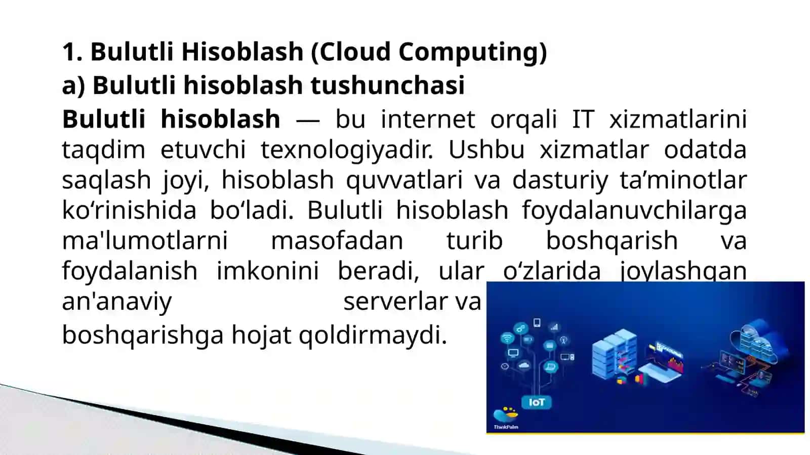 4-Мavzu.Raqamliiqtisodiyotdabulutlihisoblash,kattama’lumotlarvabuyumlarinternetitexnologiyalari 2