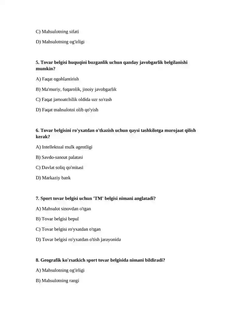 Sport sanoatida tovar belgisi 2