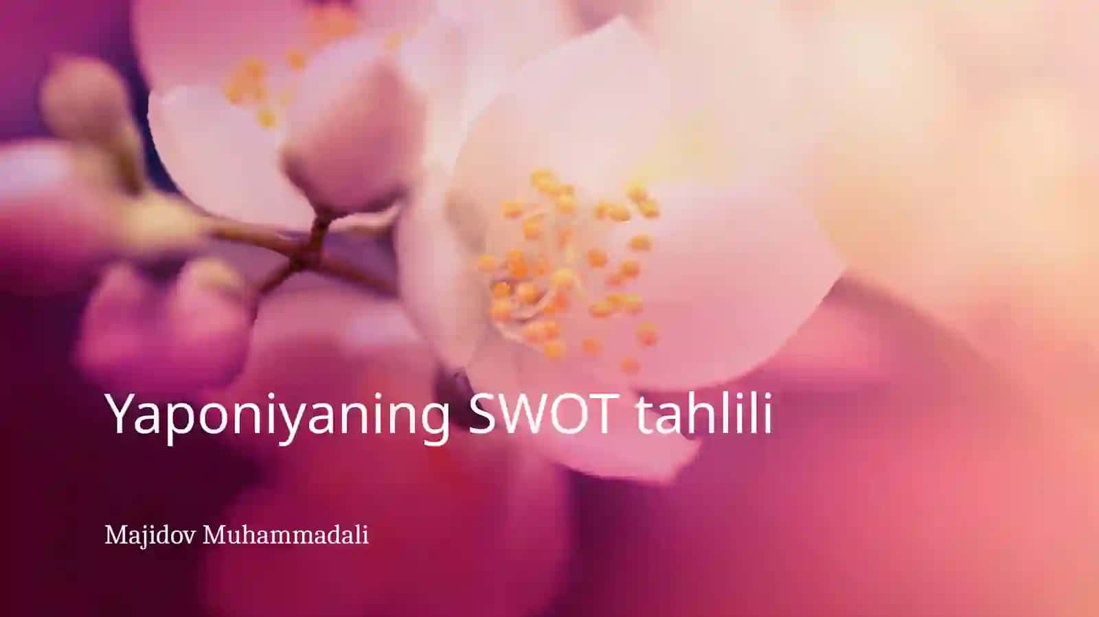 YaponiyaningSWOTtahlili 2