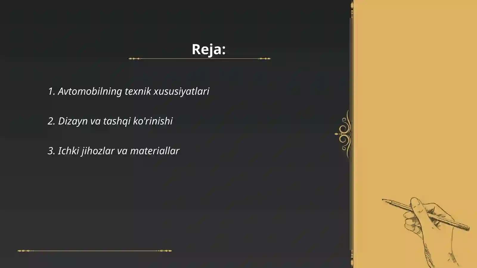 Avtomobil korxonasi mahsuloti tavsifi 2